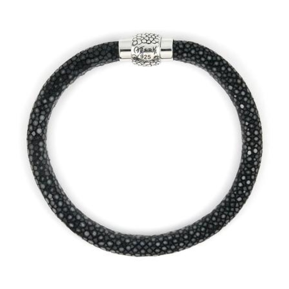 HEMATITE STINGRAY LEATHER BRACELET WITH MAGNETIC L